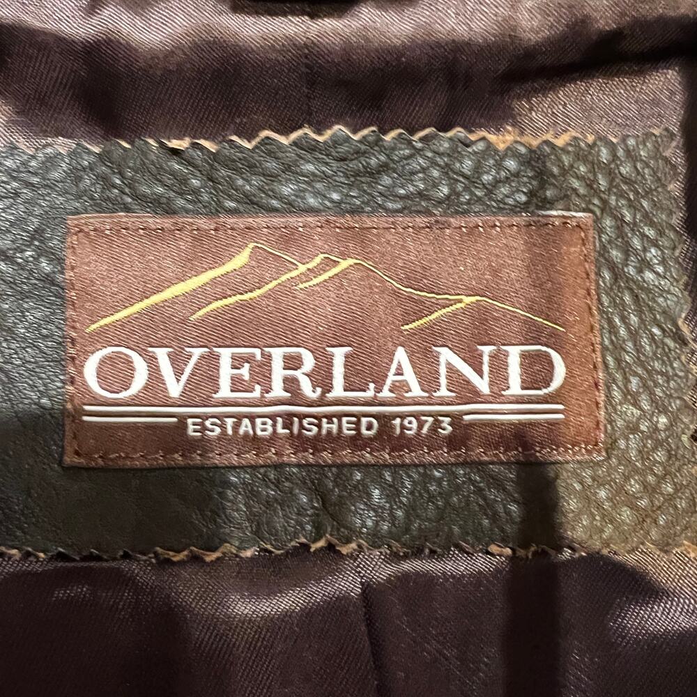 OVERLAND Women's Tracy Leather A-2 Bomber Jacket Size S In Brown/Cream - Picture 8 of 13